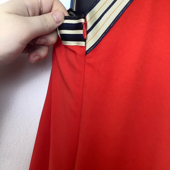 Monse Grosgrain Tie Halter Midi Dress Red Multi - Picture 5 of 7